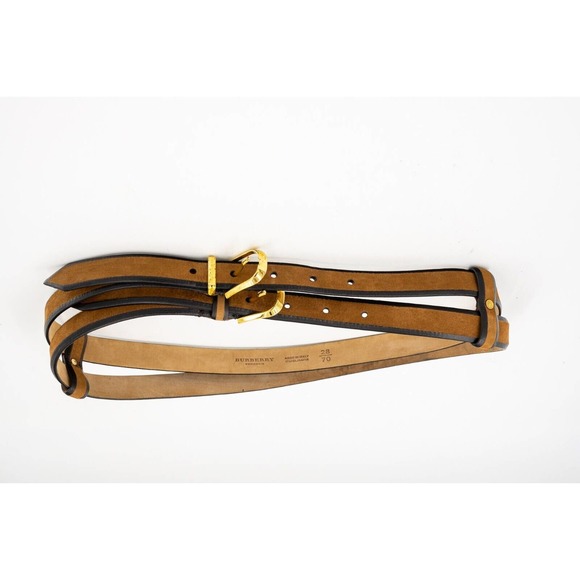 Burberry Prorsum Neutrals Brown Chocolate Suede Leather Belt Buckle 28/70 main image 5